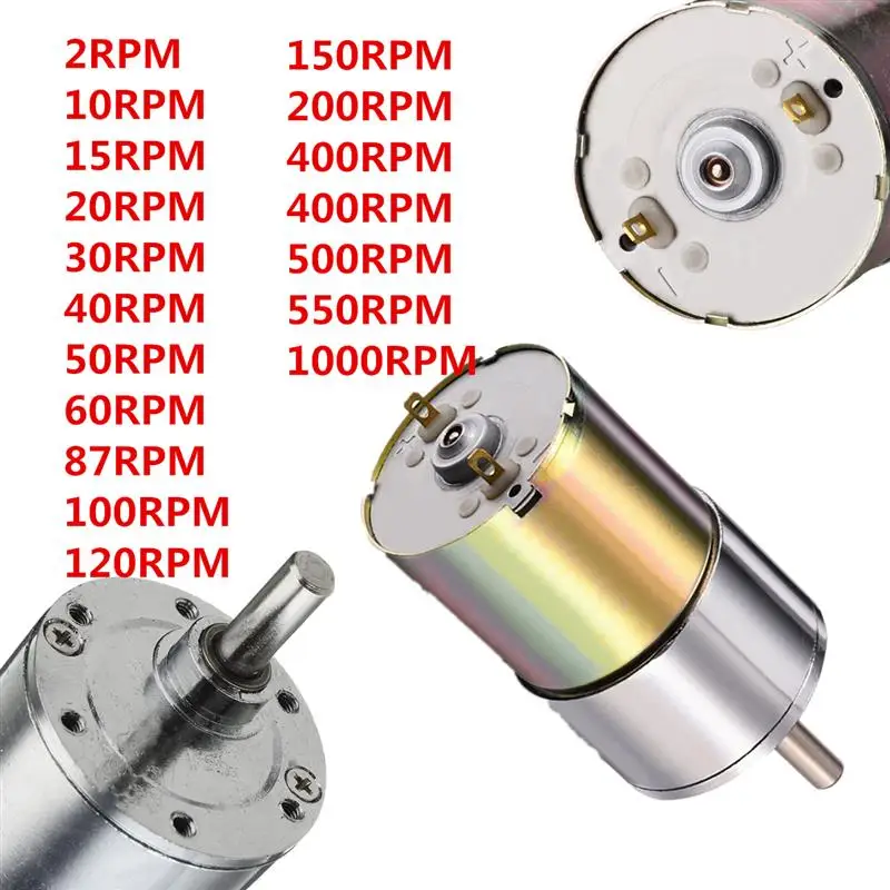 DC 12V 150/200/400/500/550/1000 об/мин Мощный высокий крутящий момент Электрический мотор коробки передач Скорость сокращения