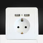 Европейская стандартная розетка 16A 86 EU немецкая розетка двойная USB2.1A