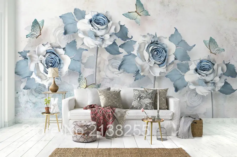Пользовательские 3d настенные фрески обои Лотос гостиная кровать домашний Декор