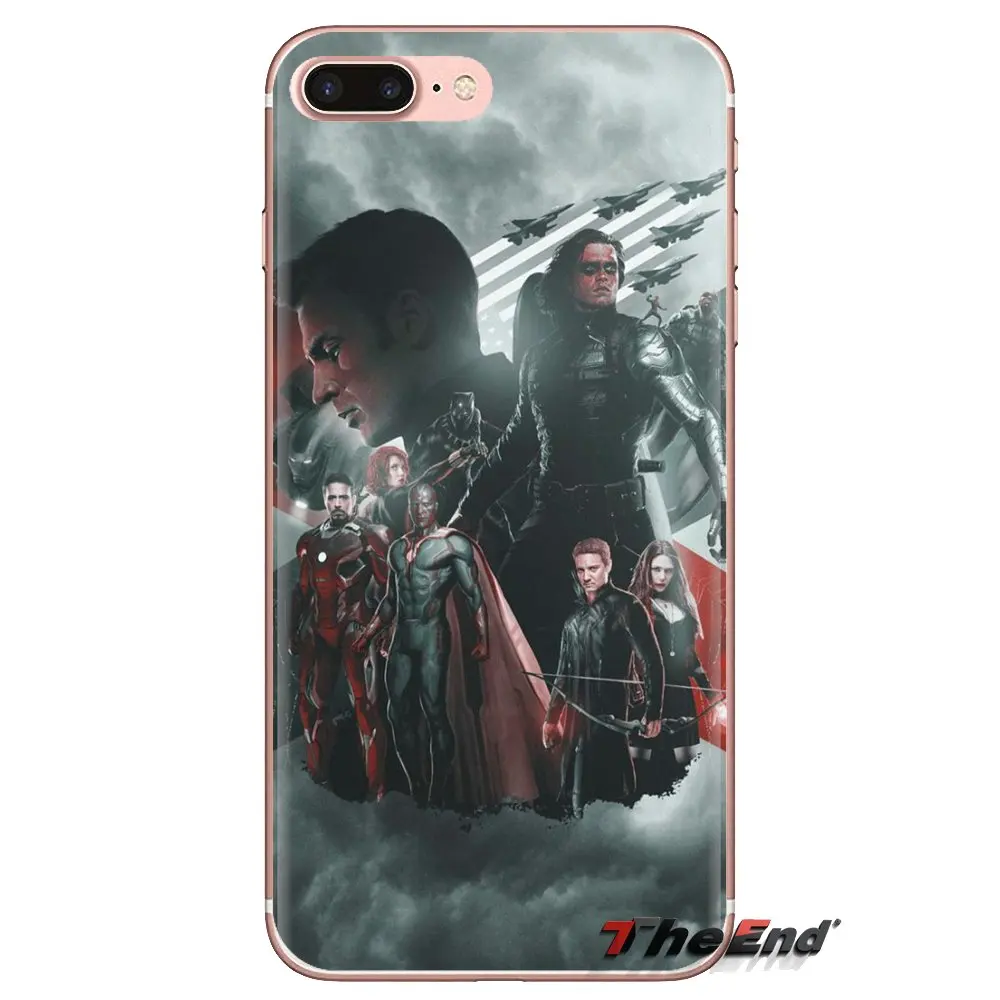 Для iPod Touch Apple iPhone 4 4s 5 5S SE 5C 6 S 7 8 X XR XS Plus MAX прозрачный чехол из ТПУ Marvel Капитан