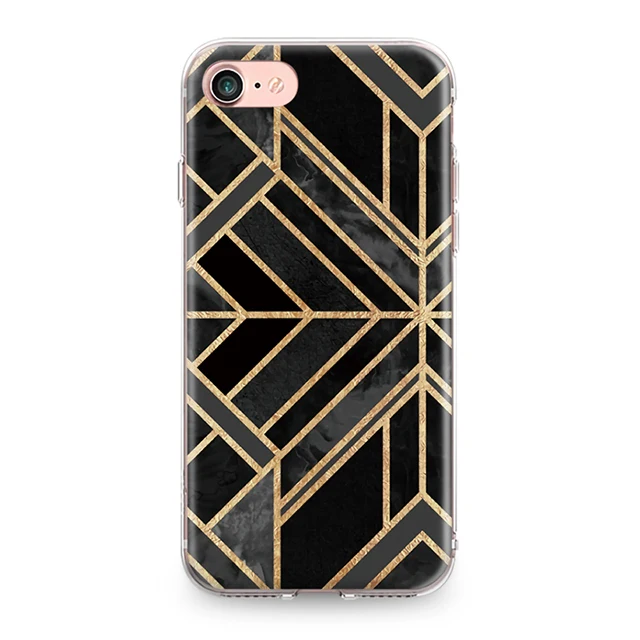 Для Iphone 4, 4S, 5, 5S, SE, 6, 6 S, 7, 8 Plus, X, XR, XS Max, мягкая задняя крышка из ТПУ с золотыми краями, геометрическим узором, мрамором, силиконовый чехол, бампер, Fundas - Цвет: 3109