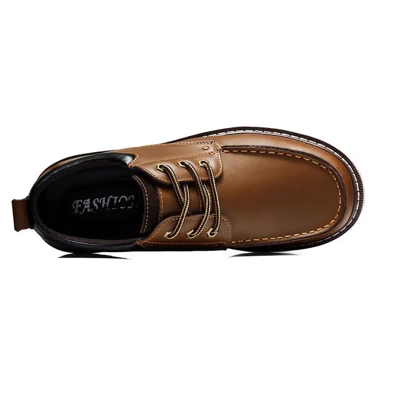 TAOFFEN Fashion Men Trend Derby Casual Shoes High Quality Lace Up Flats Daily Business Male Footwear Size 38-44 | Обувь