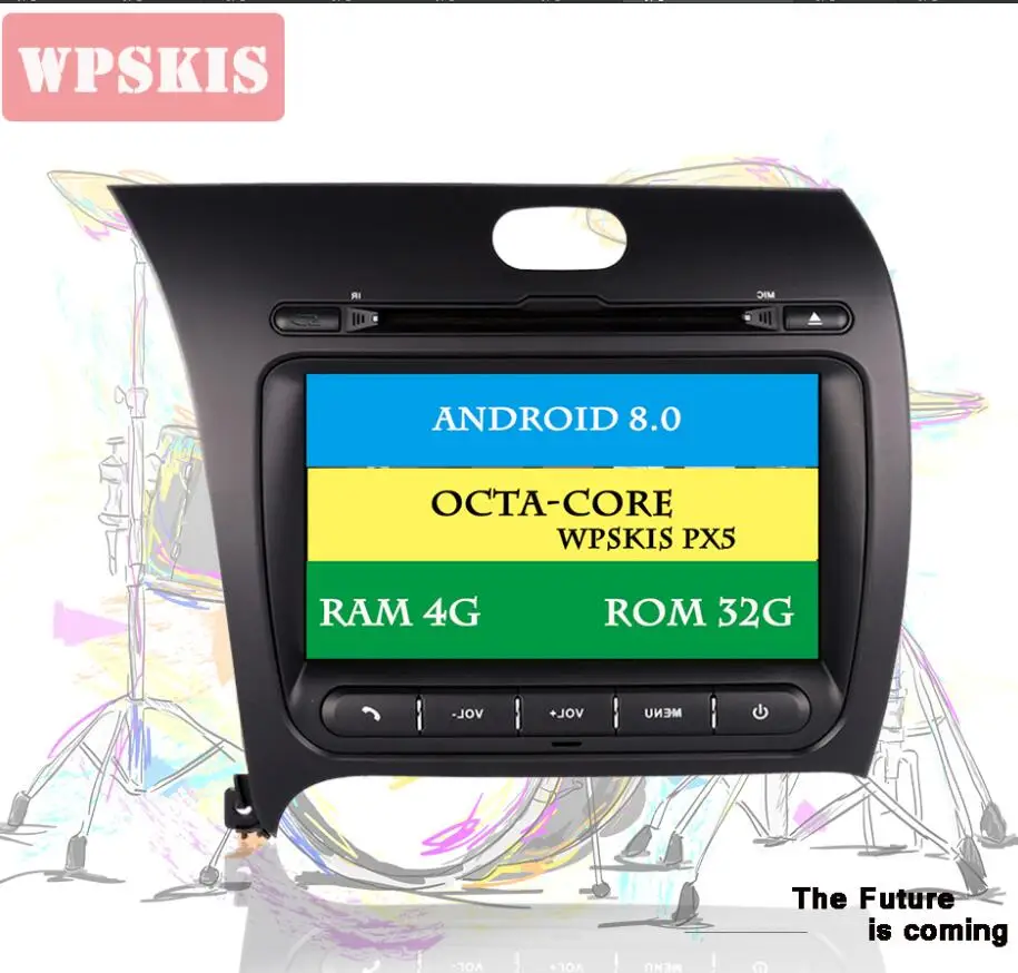 2DIN 4+ 64G Android 9,0 2 DIN автомобильный DVD gps для Kia CERATO K3 FORTE 2013 головное устройство Радио Видео плеер wifi - Цвет: 8.0 octa core