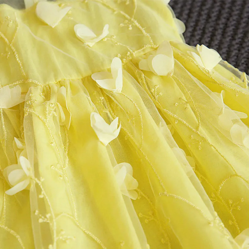 Girls Dress Summer Sleeveless Elegant Princess Fashion Baby Girl Clothes Three-Dimensional Flowers Dresses Tutu A068 | Детская одежда и