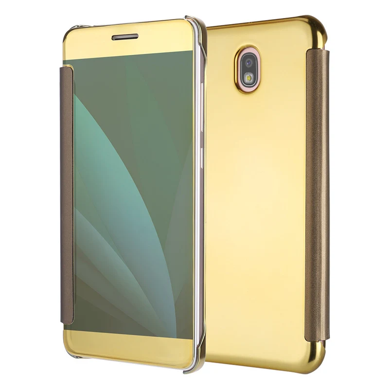 Для samsung J3 2017 J330 чехол Smart View защелкивающийся с зеркальным покрытием кожаный для