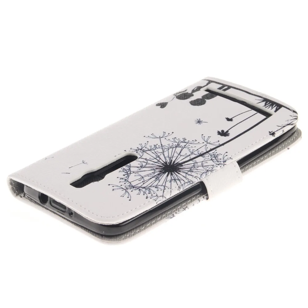 Phone Case For Asus Zenfone 2 5.5 PU Leather Flip Painted Cartoon pattern Wallet Stand Card Holster | Мобильные телефоны и