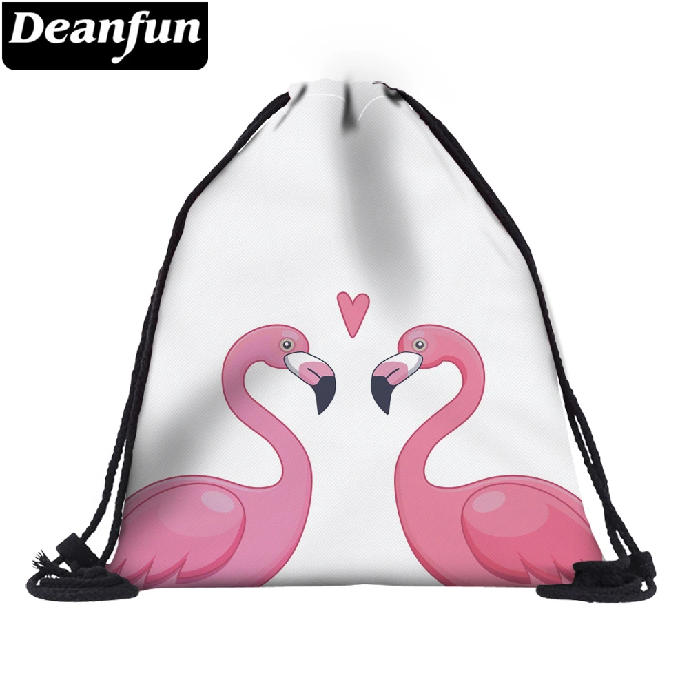 Deanfun 3D сумки с принтом со шнурком Фламинго сердце для женщин мода путешествия на