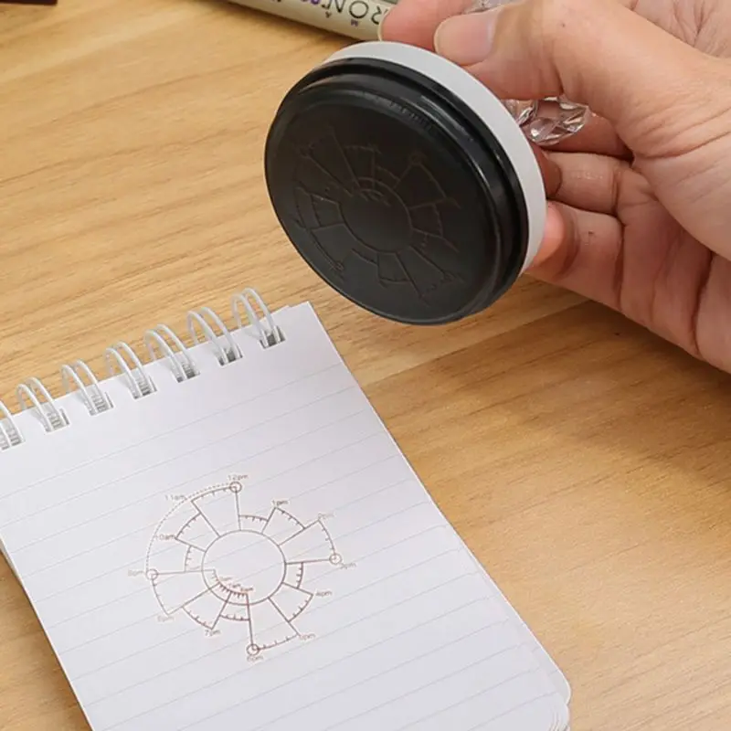 12H 24H Time Pie Clock Date Stamp Photosensitive Seal Student Stamper Chronodex Scrapbooking DIY Supplies