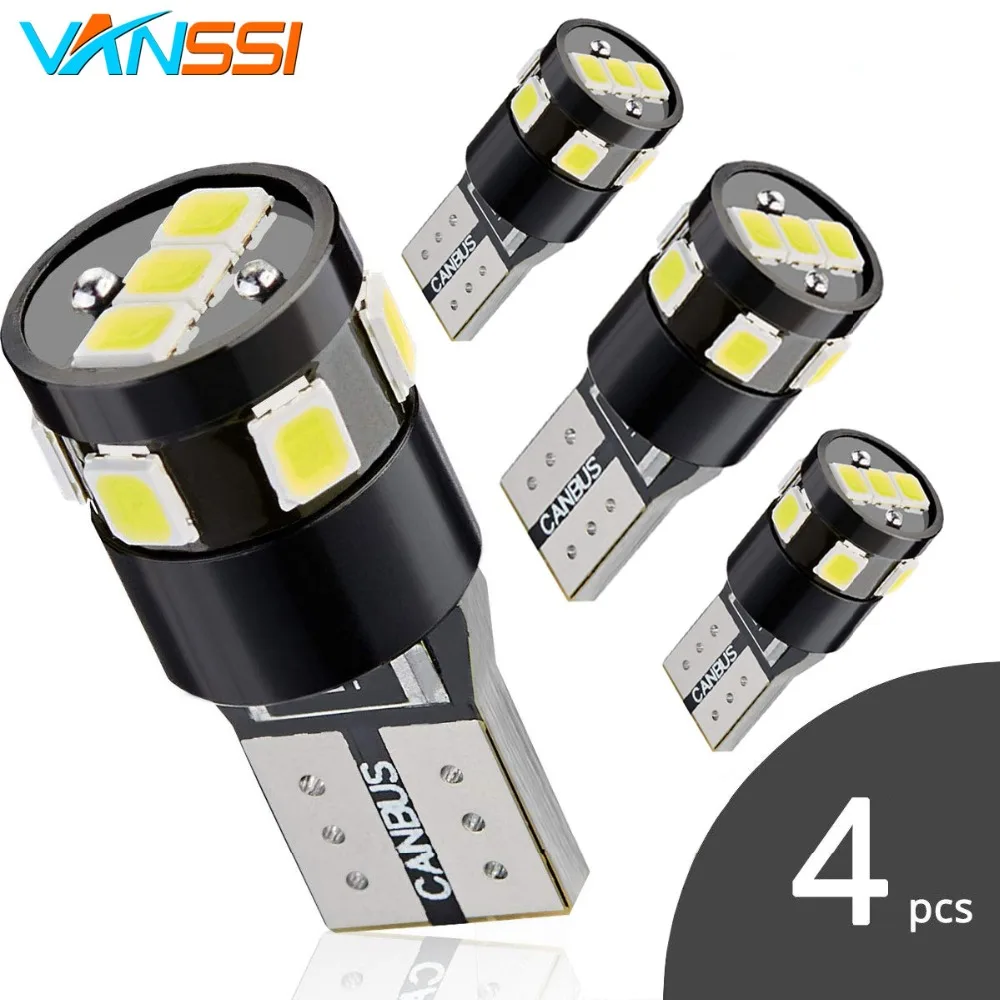 Светодиодные лампы T10 W5W 194 168 2825 9SMD 2835 4 шт. без Canbus для автомобилей купольная карта