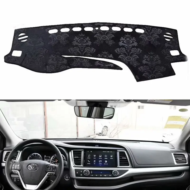 

for Toyota Highlander Kluger xu50 2015 2016 2017 2018 2019 Flannel Dashmat Dashboard Covers Dash Pad Car Mat Carpet car-styling