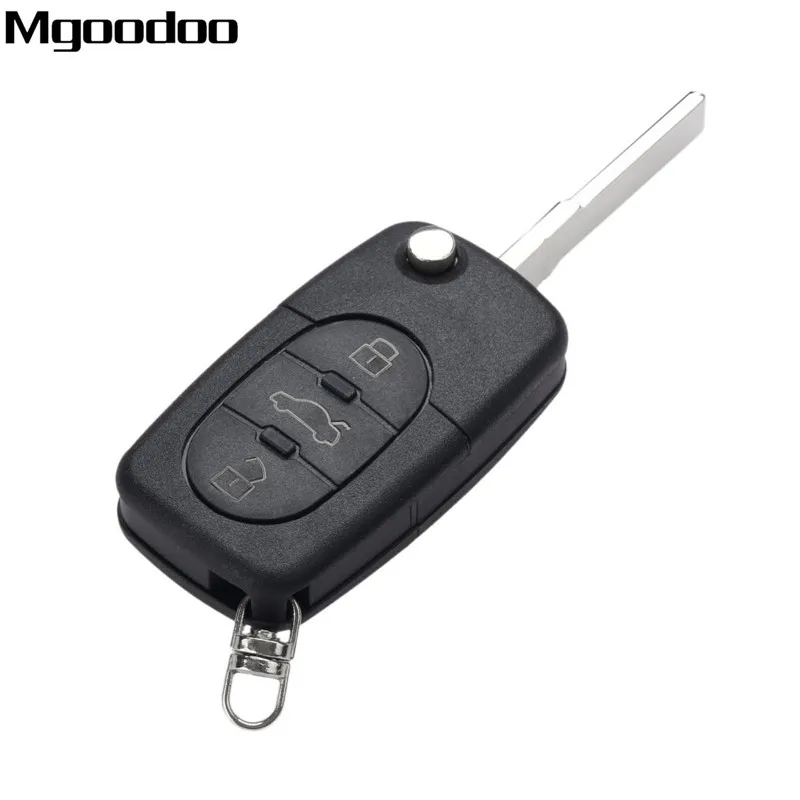 Mgoodoo 2 шт. 433 мГц Auto Дистанционное складной Запись ключа Fob ID48 транспондер чип для Audi A6 TT 4D0837231K старые модели 3 пуговицы