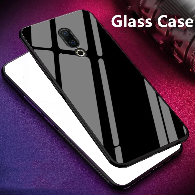 Global Cover For Meizu 16th/16th Plus Glass Case Luxury silicone Soft Frame+Glass Black Cases Accessory On 16 th Fundas | Мобильные