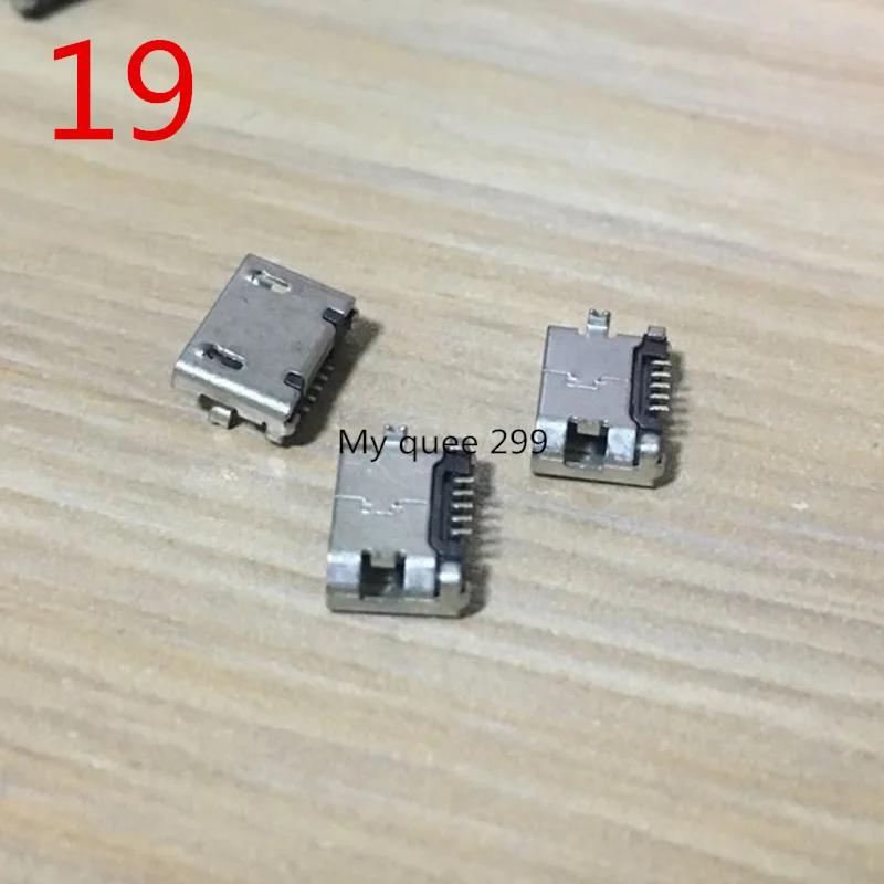 19 10PCS 24 models Micro usb connector Very common charging port for Lenovo Huawei ZTE Huawei and other brand mobile,tablet GPS - Color: 19 10PCS