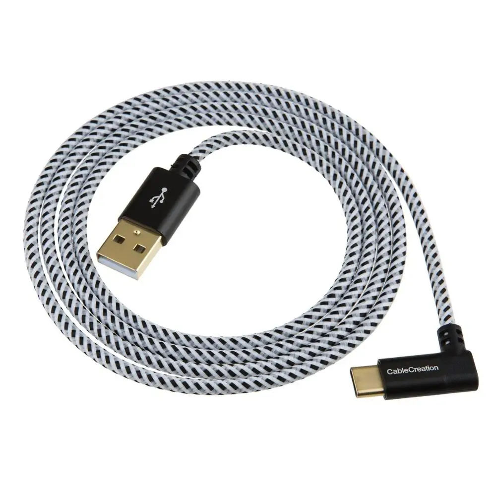 Кабель типа C к USB A кабель с прямым углом плетения для зарядки и передачи данных