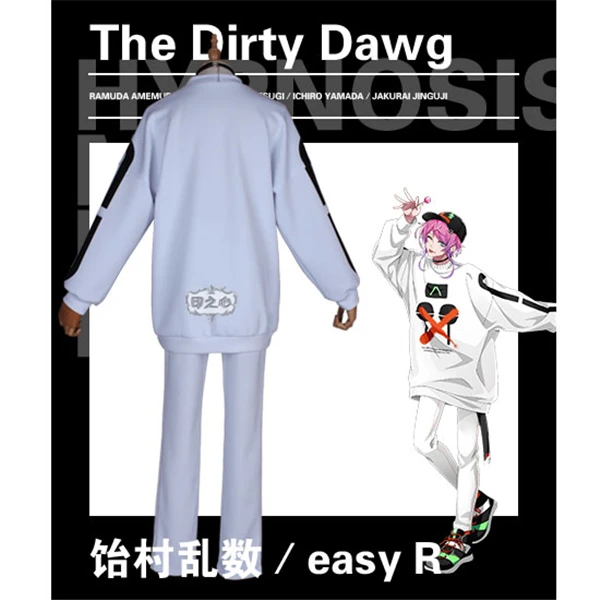 

Anime Cosplay Costume Division Rap Battle easy R The Dirty Dawg Full Suit White hoodies A
