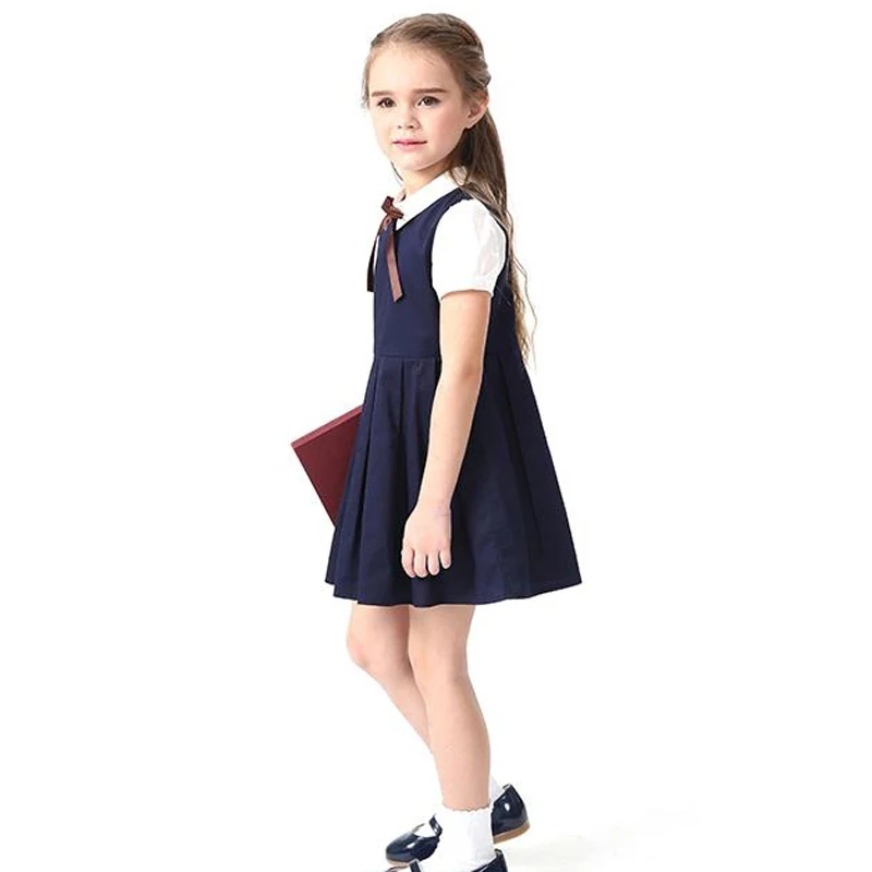 Летнее хлопковое платье с бантом для девочек 4-14 лет | Детская одежда и обувь