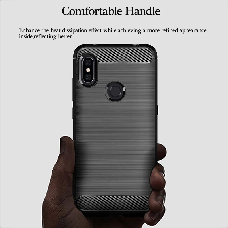 Для Xiaomi RedmiNote6Pro Мягкий силиконовый чехол TPU крышка углеродного волокна случае