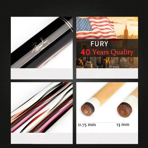 FURY PXT бильярдный Cue с PAN XT Оригинальный чехол Stick Kit Poo Cues Профессиональный игрок