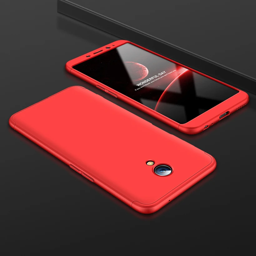 360 градусов полный чехол для Meizu M5 M3 M6 Note чехол Meilan Note 3 5 6 E2 S6 M2E M6S чехол пластиковый противоударный чехол - Цвет: Red