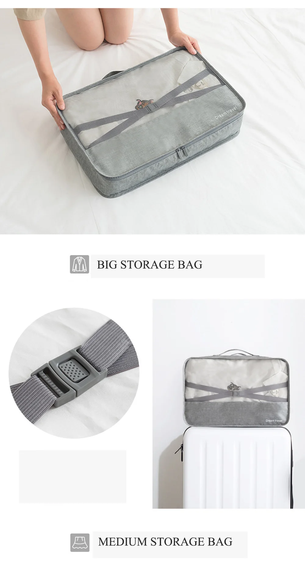 7 pc/set Oxford Travel storage bag underwear clothing Shoes cosmetic finishing waterproof bag Portable cosmetic closet organizer