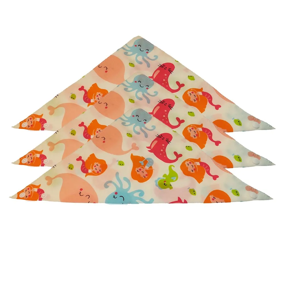 3PCS New Cute Baby Bibs Cartoon Printing Cotton Newborn Infant Girls And Boys Toddler Triangle Scarf Bandana dropshipping | Детская
