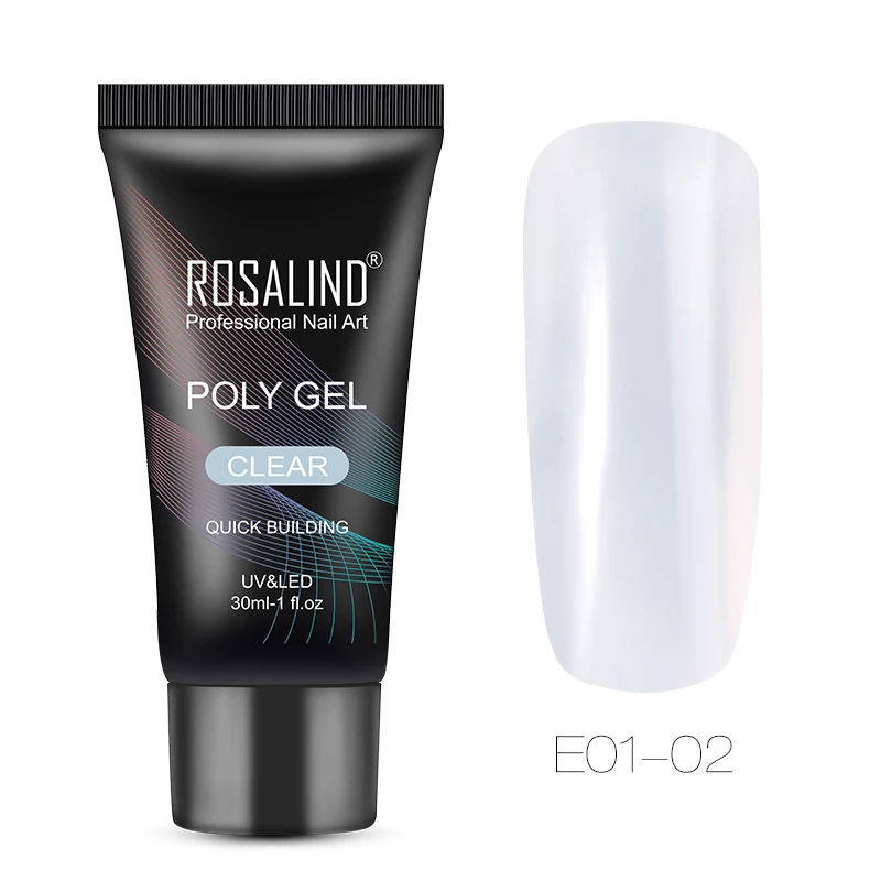 Clear Color Гель-лак ROSALIND 30 мл полигель для наращивания ногтей гель для пальцев акриловый УФ-гель для ногтей верхнее Базовое покрытие маникюр - Цвет: Clear Color