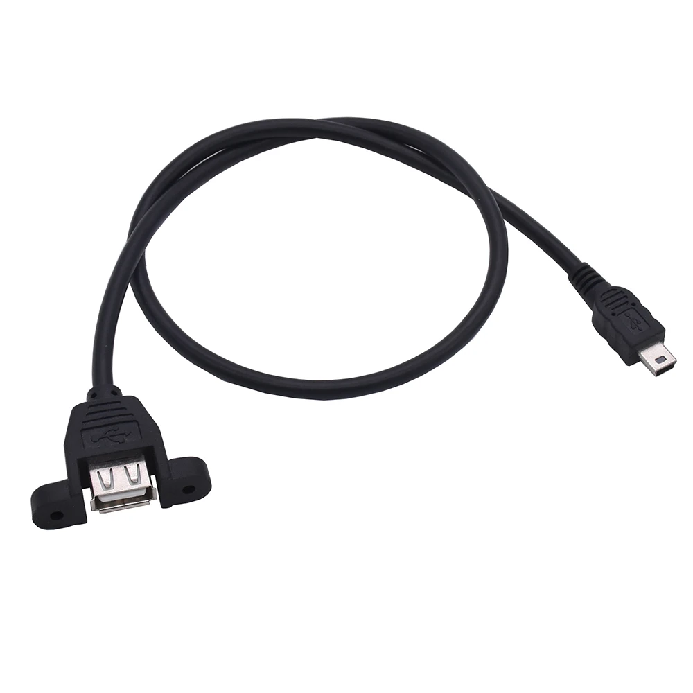 Черный 50 см мини USB 5pin штекер к 2 0 B гнездо панель принтера крепление удлинитель