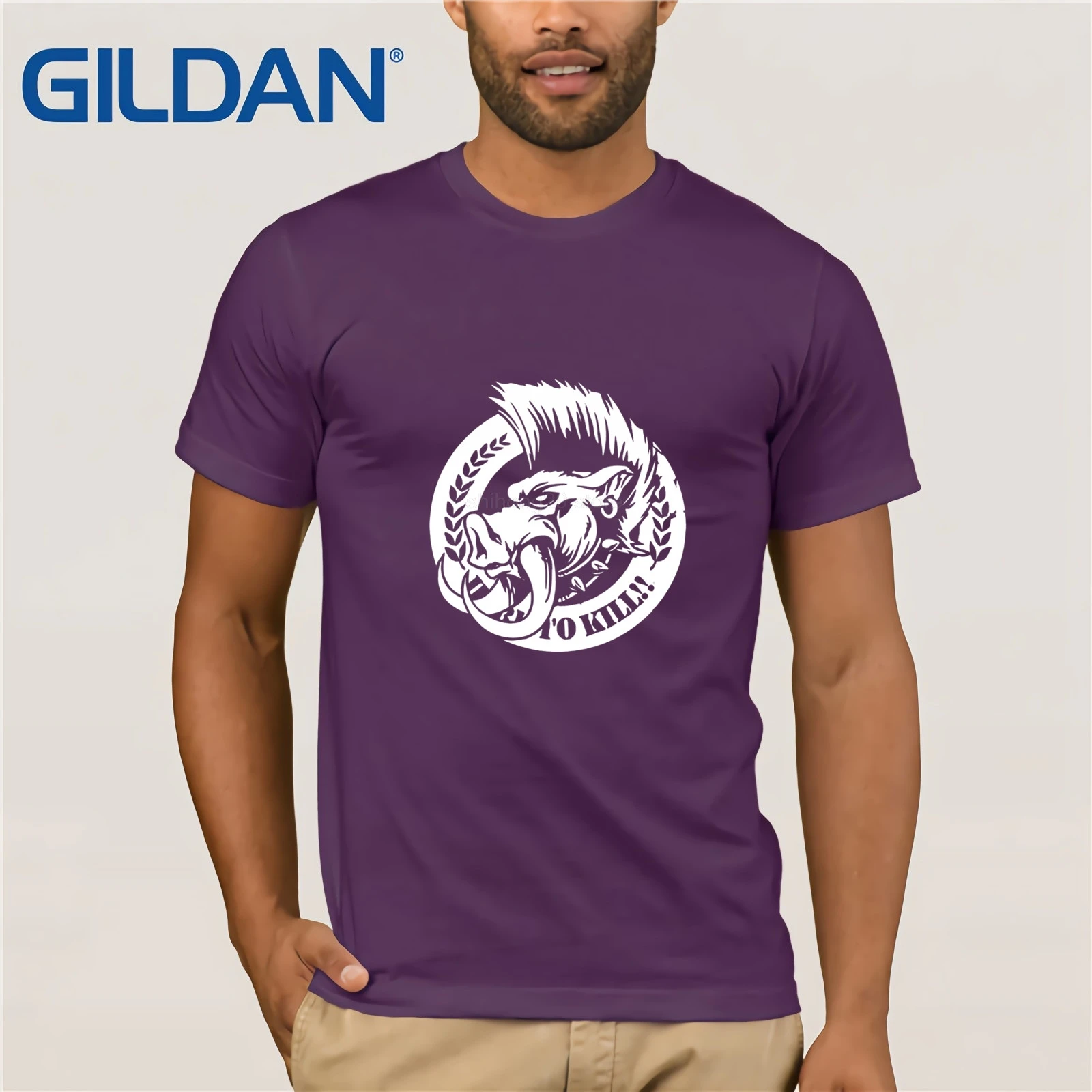 Geek дизайн в стиле бохо дикий кабан футболки Для мужчин лесной царь футболка Homme с