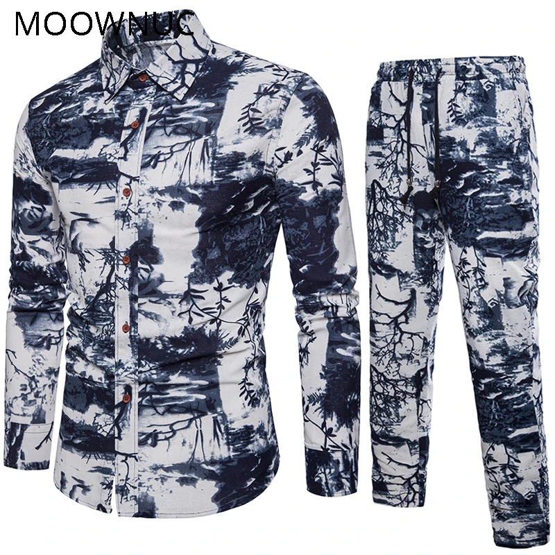 Комплект из двух предметов этнические костюмы с короткими рукавами мужские