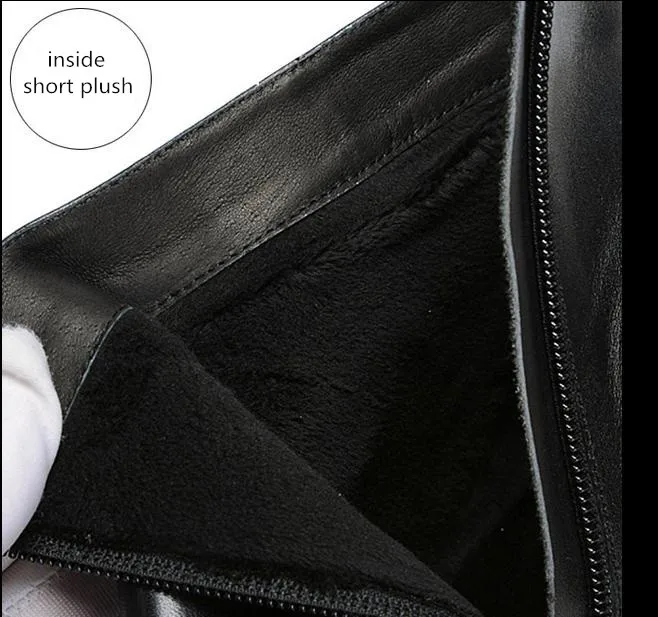 Мужские ботинки на осень и зиму из натуральной кожи с острым носком высоком