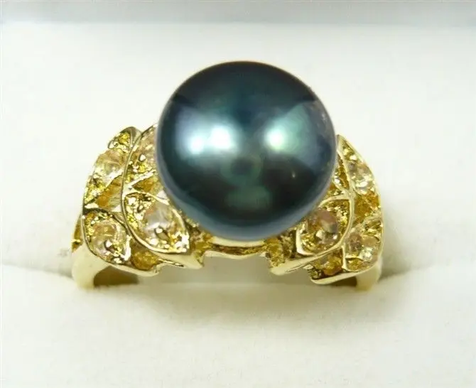 3 вида цветов очарование культивированный белый/розовый/черный жемчуг 18KGP кольцо