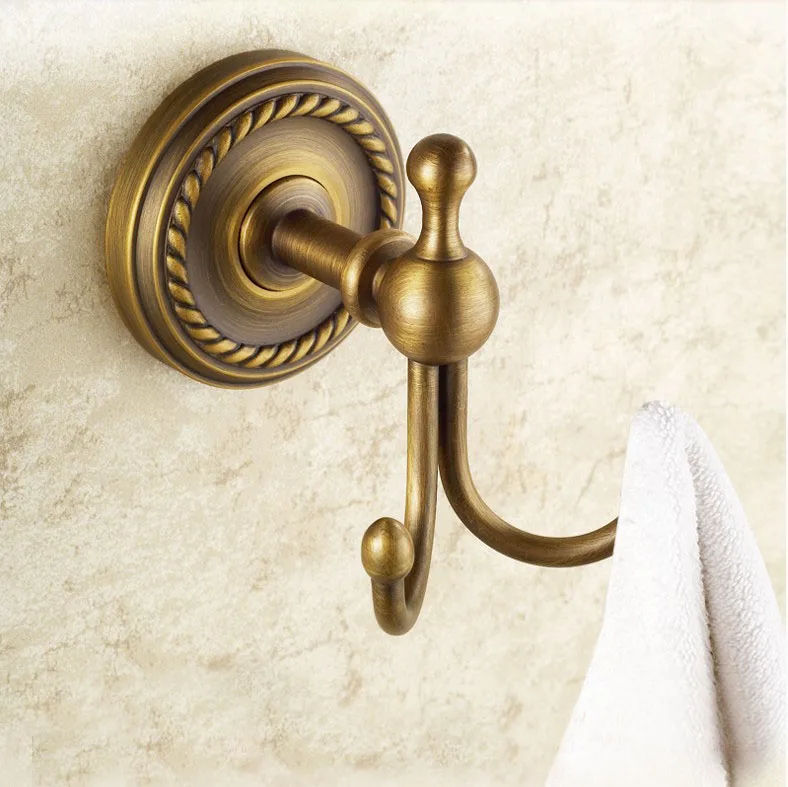Robe Hook Античная латунь полотенце Аксессуары для ванны полка, туалетный Бумага мыльница держатель полотенец стакан-держатель Ванная комната оборудование комплект - Цвет: Robe Hook
