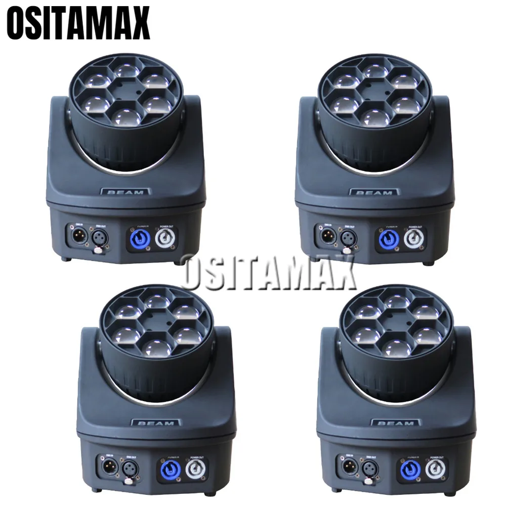 4 шт. RGBW 6X15 Вт мини Bee Eye Beam Moving Head Light Powercon in and out DMX512 Luces для концертного ночного
