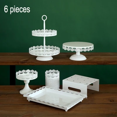 SWEETGO белый торт стенд набор кружевной край кекс лоток украшение дома десерт стол вечерние поставщик стеллажи для хранения 5 различных наборов