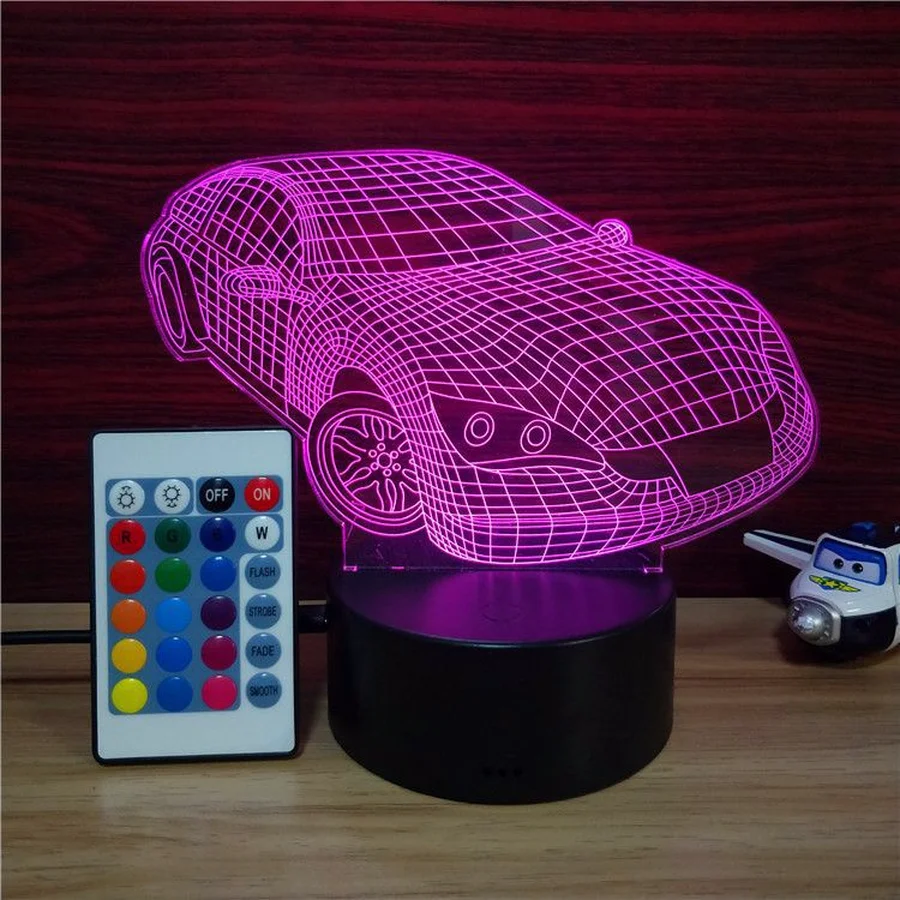 Хит 2019 светодиодный ночник 3D визуальные настольные лампы с 7 меняющимися цветами