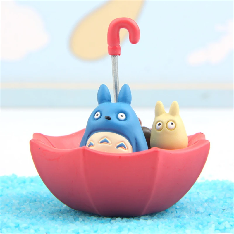 Lovely Pet Shop Ghibli Cat&ampNuts&ampUmbrella Toy Anime Movie Craft Bonsai Accessories Durable Table/Garden Deco Collections Juguetes |