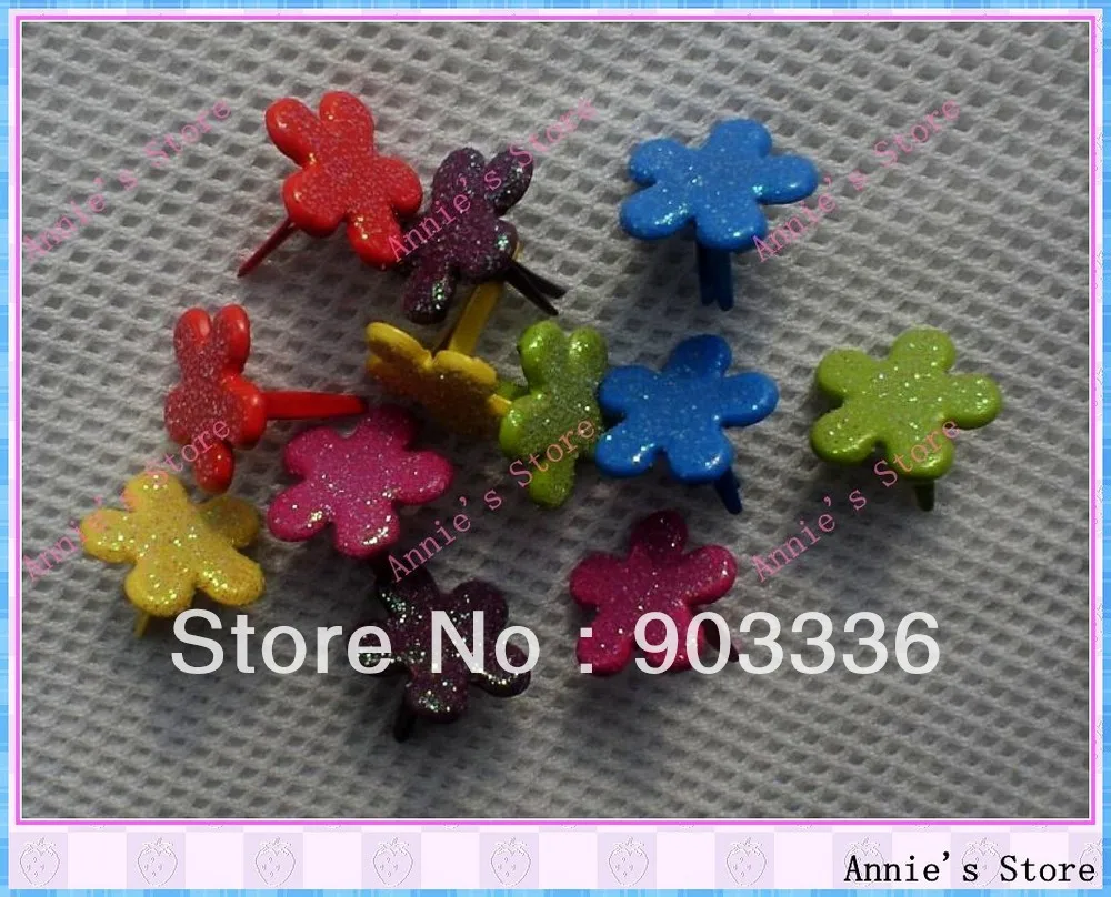 300pcs/lot 13mm Mixed Color Metal Flower Brads Scrapbooking Valentines Chirstams Gifts Paper Crafts Wedding Invitations Diy | Дом и сад