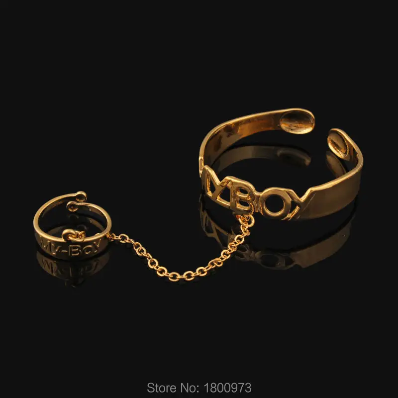 Модные ювелирные украшения браслет с золотым покрытием MYBOYBangles и вместе кольцом
