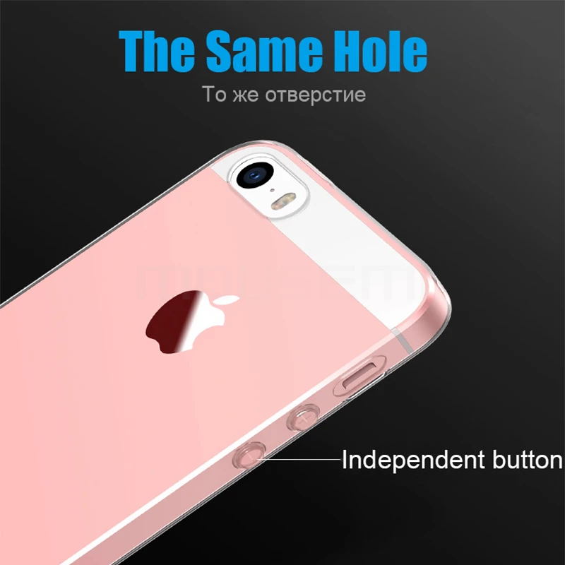 Чехол mousmi для iPhone 5S se силиконовый прозрачный чистый мягкий TPU Чехлы 5 Роскошный