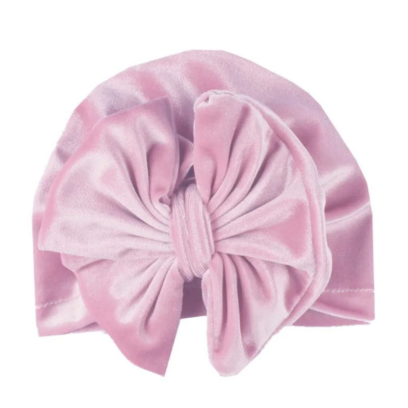 Новая бархатная детская шапка для девочек с большим бантом для новорожденных девочек зимние шапки шапка тюрбан реквизит для фотосъемки детская шапочка аксессуары для малышей