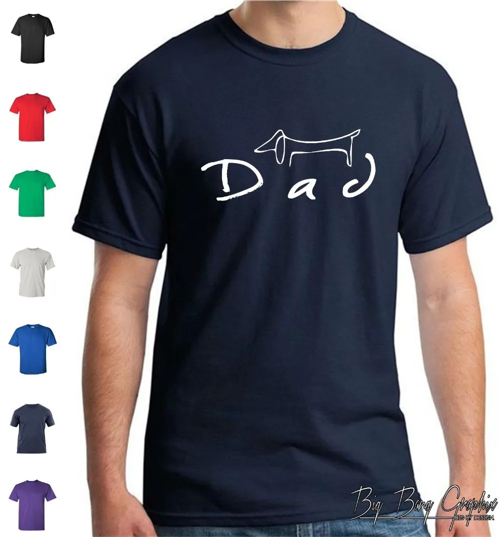 Brand Clothes Summer 2019 Dachshund Weiner Dog DAD T-Shirt Mens I Love My Pet Fur Baby Rescue Adopt Save O-Neck T Shirt | Мужская одежда