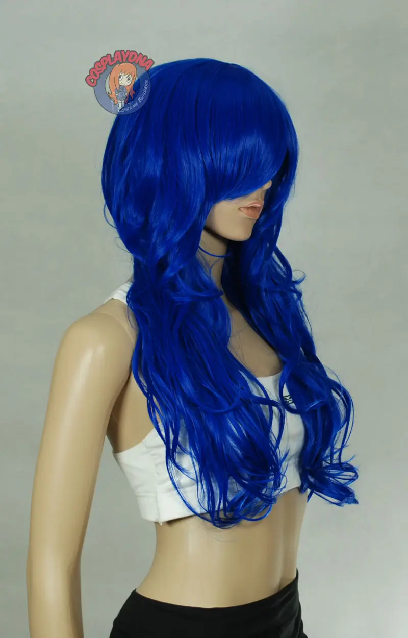 Серии темно-синий волнистые длинные косплей парики USPS быстрая доставка в сша j2126 (