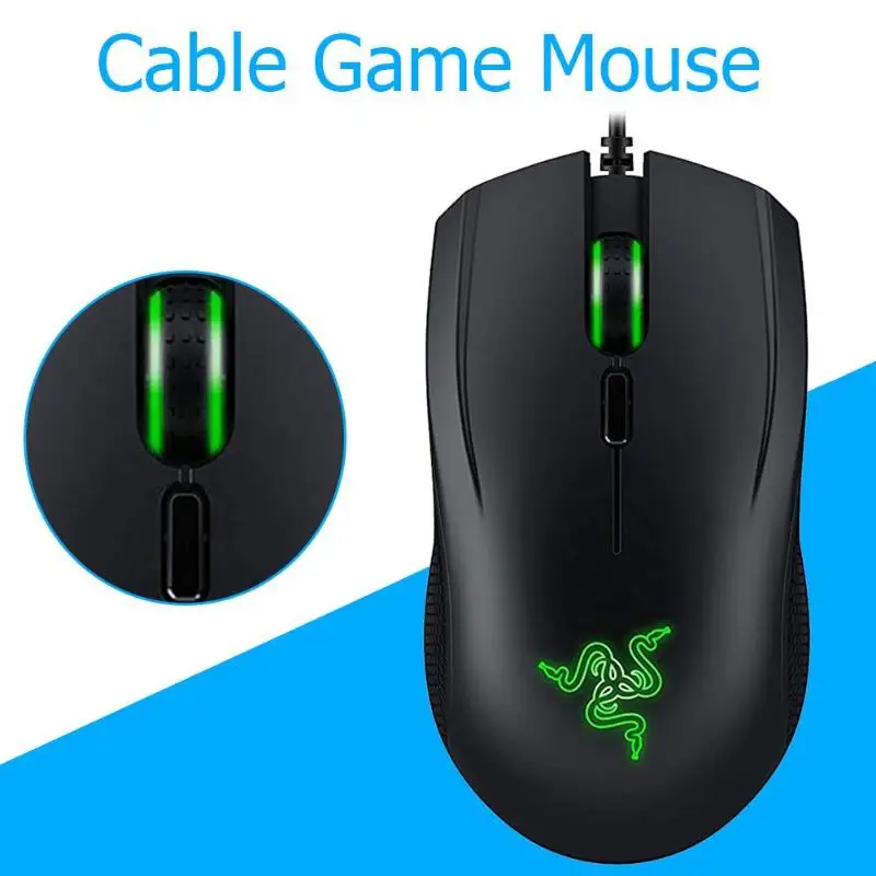 Игровая мышь razer Abyssus 2000, 2 модели, USB 2000 dpi, проводная, 3 клавиши, программирование макросъемки, игровые мыши+ комплект коврика для мыши, для настольного ноутбука