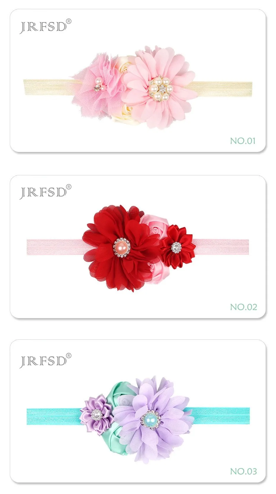 JRFSD новая милая повязка на голову Новорожденный цветок ленты для волос Детские Цветок Корона аксессуары для волос для девочек H007