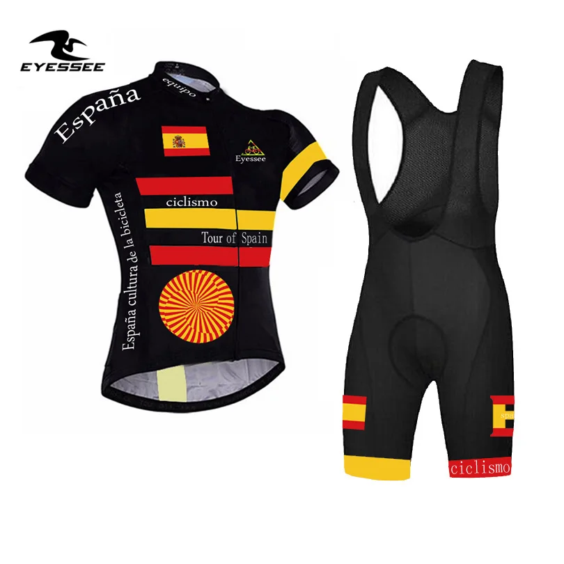 bib kits Тур по Испании одежда для велоспорта Лето Eyessee Велоспорт Джерси конкурс дышащий короткий рукав одежда для велоспорта ropa ciclismo - Цвет: bib kits