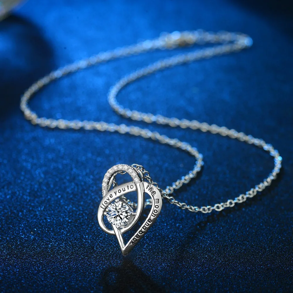 Изящное ожерелье из стерлингового серебра 925 пробы с подвеской для женщин l LOVE YOU TO