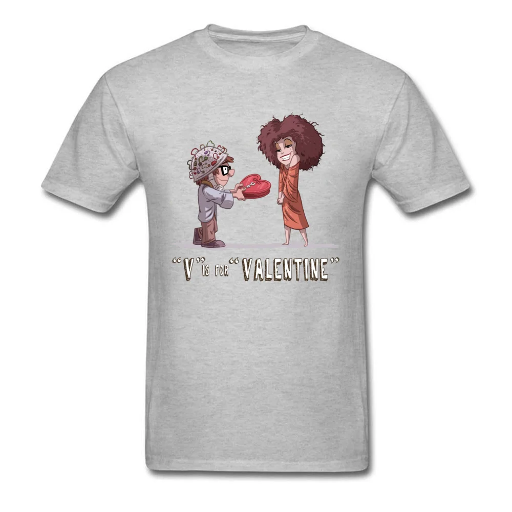 V Is For Valentine Мужская футболка Романтичная комиксы топы для влюбленных одежда