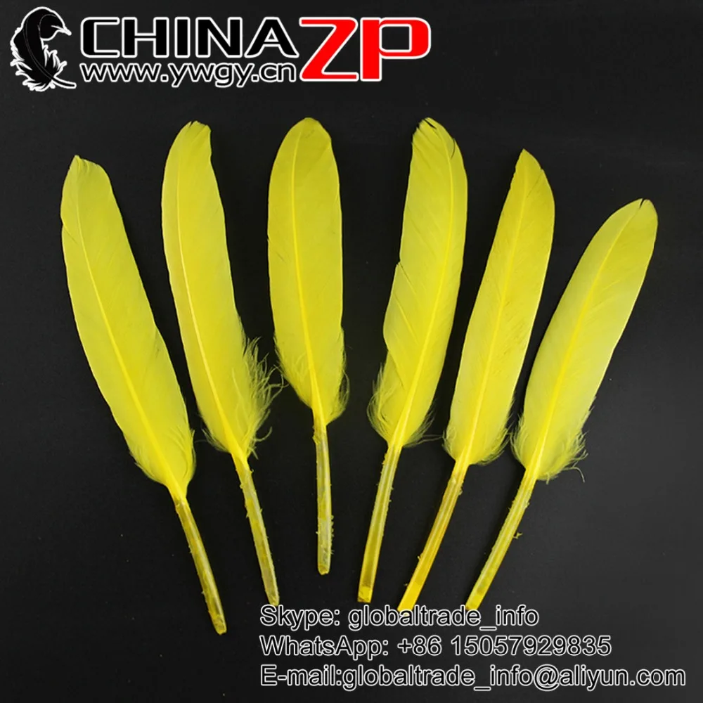 

CHINAZP Factory Top Class Plumage Exporting 1000pcs/lot Unique Dyed Yellow Duck Cochettes Loose Feathers