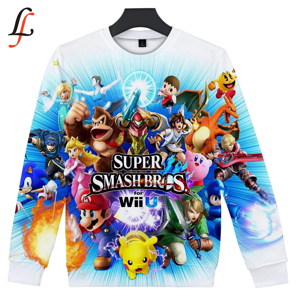 Super Smash Bros. Повседневные толстовки с 3D принтом для женщин и мужчин хит продаж Harajuku