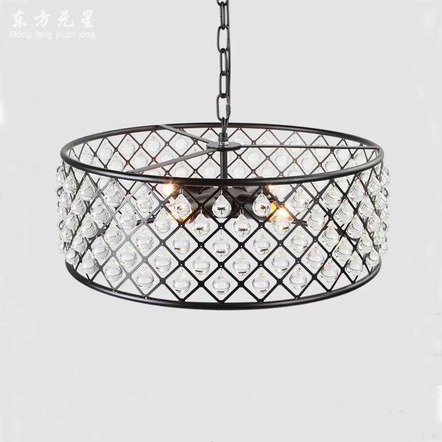 Goede Luxe Kristallen Kroonluchter Licht Lamp Antieke Zwarte Orchidee 4-licht Ronde Kroonluchter Met Clear Teardrop Kralen